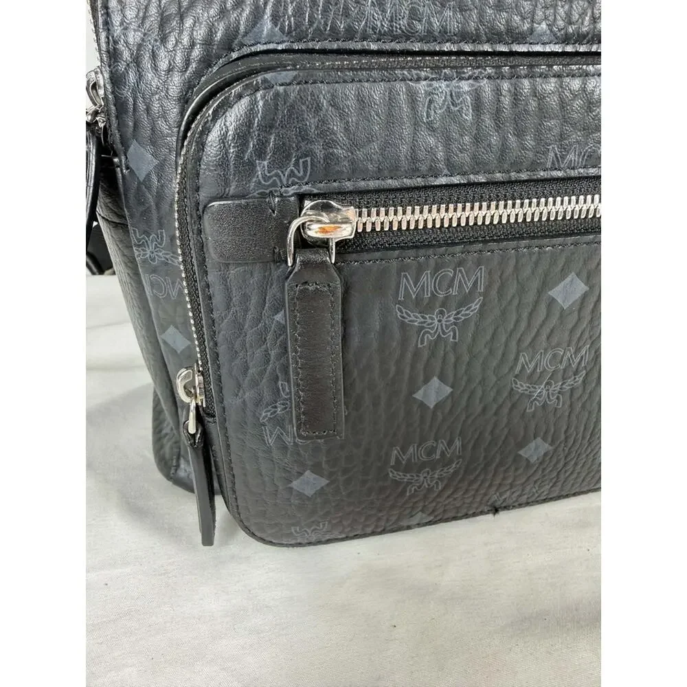 MCM Shark Backpack in Visetos Black Small SPB-JB 370808